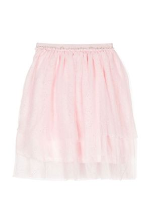 Aigner Kids jupe en tulle à ornements strassés - Rose