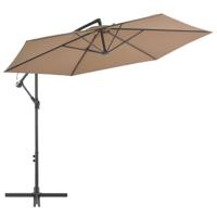 VidaXL Zweefparasol met aluminium paal 300 cm taupe