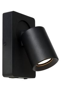 Lucide NIGEL - Bedlamp / Wandlamp - LED Dim to warm - GU10 - 1x5W 2200K/3000K - Met USB oplaadpunt - Zwart