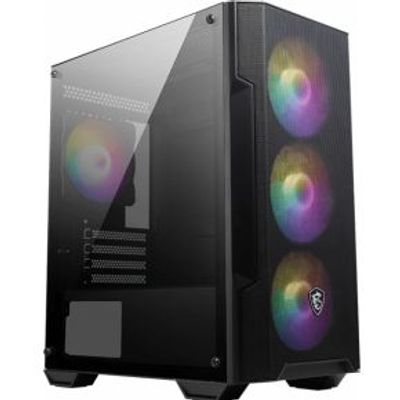 MSI MAG FORGE M100A computerbehuizing Micro Tower Zwart, Transparant