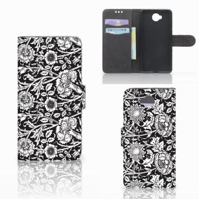 Microsoft Lumia 650 Hoesje Black Flowers Microsoft Lumia 650 Hoesje Black Flowers