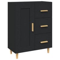 vidaXL Dressoir 69,5x34x90 cm bewerkt hout zwart - thumbnail