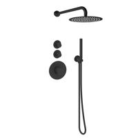Doucheset Inbouw Deluxe Sanilux Giles Met Box Thermostaat Douchekop 25 cm Rond Mat Zwart Sanilux