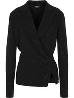 Giorgio Armani blazer croisé à revers crantés - Noir