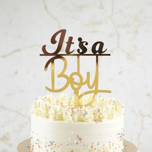It&apos;s A Boy Taarttopper - Goud