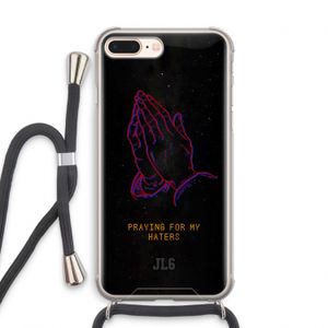 Praying For My Haters: iPhone 8 Plus Transparant Hoesje met koord