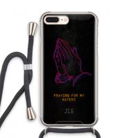 Praying For My Haters: iPhone 8 Plus Transparant Hoesje met koord