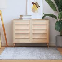 VidaXL Kastdeuren met lamellen 2 st 61,5x49,4 cm massief grenenhout