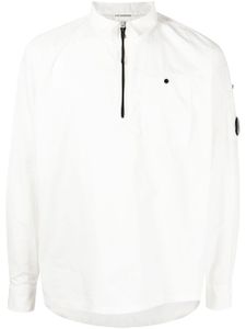 C.P. Company chemise zippée à plaque logo - Blanc