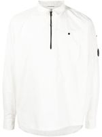 C.P. Company chemise zippée à plaque logo - Blanc C.P. Company chemise zippée à plaque logo - Blanc