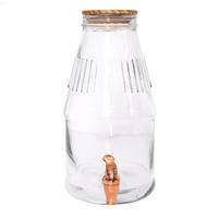 Home Deco Factory Drankdispenser - 3.8 liter - glas - limonadetap - waterdispenser - transparant