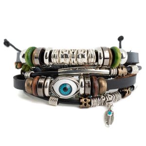 Armband Bohemian Boze Oog met Veertje