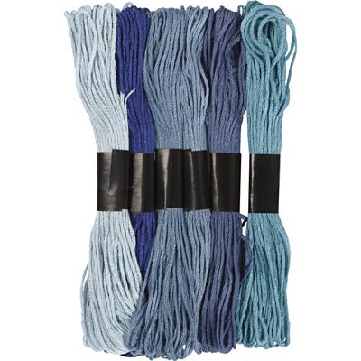 Creativ Company Borduurgaren, dikte 1 mm, blauw harmonie, 6 bol/ 1 doos