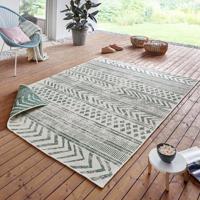 Dubbelzijdig Buitenkleed Biri Groen Crème 80x150 Cm Laagpolig NORTHRUGS - Dekbed-Discounter.nl
