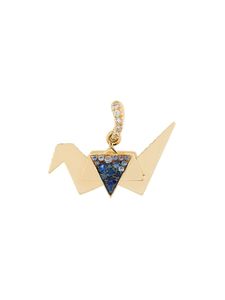 Aurelie Bidermann Origami sapphire and diamond pendant - Métallisé