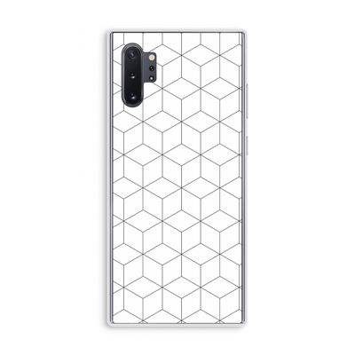 Zwart-witte kubussen: Samsung Galaxy Note 10 Plus Transparant Hoesje
