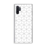 Zwart-witte kubussen: Samsung Galaxy Note 10 Plus Transparant Hoesje