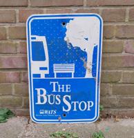 Bus Stop WATS Amerikaans Verkeersbord - Origineel - 46 x 31cm