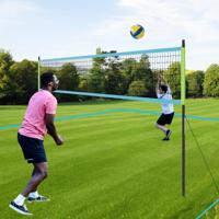 9,5 x 1 m Volleybalnet Zwembad Volleybalnet Hoogte Verstelbaar met Standaard Beachvolleybal Groen