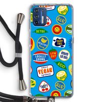 Fruitsticker: Motorola Moto G9 Plus Transparant Hoesje met koord