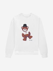 Nik&Nik Meisjes sweat shirt - Bear - Off wit