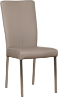 Taupe leren moderne eetkamerstoel Daily - poot vierkant rvs - Toledo Leer Khaki (taupe leer)