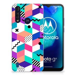 Motorola Moto G8 Power Lite TPU Hoesje Blokken Kleurrijk