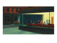 Kunstdruk Edward Hopper - Nighthawks 80x60cm