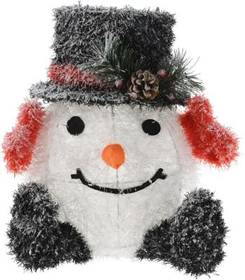 Sneeuwpop met hoed LED 36 cm
