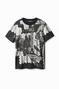 T-shirt met korte mouw en collage - BLACK - S