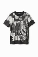 T-shirt met korte mouw en collage - BLACK - S - thumbnail