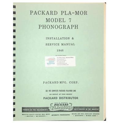 Packard PLA-MOR Model 7 Jukebox Service Manual