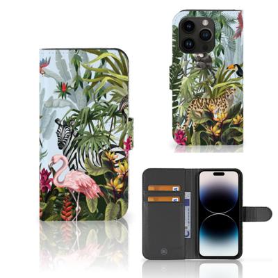 Telefoonhoesje | Met pasjeshouder | voor iPhone 15 Pro Jungle