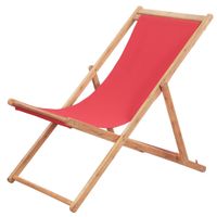 Strandstoel inklapbaar stof rood - thumbnail