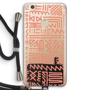 Marrakech Pink: Huawei Ascend P8 Lite (2017) Transparant Hoesje met koord