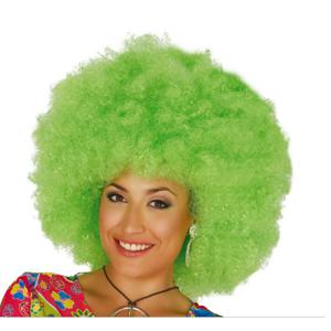 Verkleed pruik afro/hippie - groen - voor volwassenen - one size