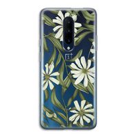 Wit bloemenpatroon: OnePlus 7 Pro Transparant Hoesje