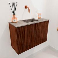 Toiletmeubel Mondiaz Joya Dlux | 60 cm | Meubelkleur Ruby | Faye wastafel Oza Wasbak Midden | Zonder kraangat(en) Toiletmeubel Mondiaz Joya Dlux | 60 cm | Meubelkleur Ruby | Faye wastafel Oza Wasbak Midden | Zonder kraangat(en)