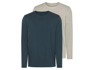 esmara Men 2 Heren shirts (Grijs/donkerblauw, XXL (60/62))