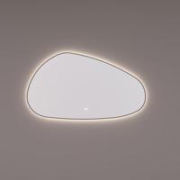 Spiegel Hipp Design SPV 13600 BL Organisch Met Verlichting Incl. Spiegelverwarming Mat Zwart Frame (Alle Maten)