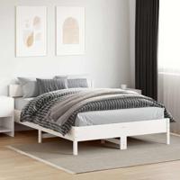 Bedframe zonder matras massief grenenhout wit 120x200 cm