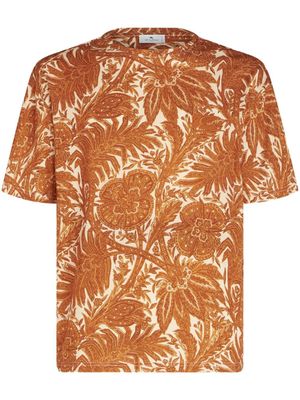 ETRO t-shirt à imprimé graphique en all over - Orange