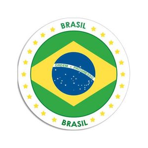 Brazilie sticker rond 14,8 cm landen decoratie