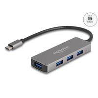 Delock 63173 63173 USB-hub 4 poorten USB-A USB 3.2 Gen1 5 GBit/s Met USB-C stekker Zwart
