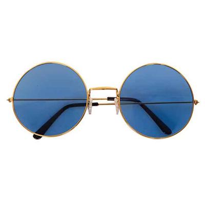 Faram Hippie zonnebril - blauw - flower power - 60s - ronde glazen