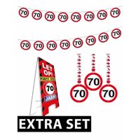 70 jaar stopbord versiering set extra - thumbnail