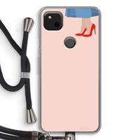 High heels: Pixel 4a Transparant Hoesje met koord