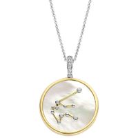 TI SENTO-Milano 6826AQ Ketting Sterrenbeeld Waterman zilver-synth.kristal-parelmoer-zirconia goud-en zilverkleurig-wit 45 cm