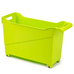 Plasticforte Trolley - limegroen - L45 x B17 x H29cm - opberger op wieltjes