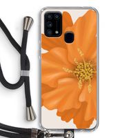 Orange Ellila flower: Samsung Galaxy M31 Transparant Hoesje met koord
